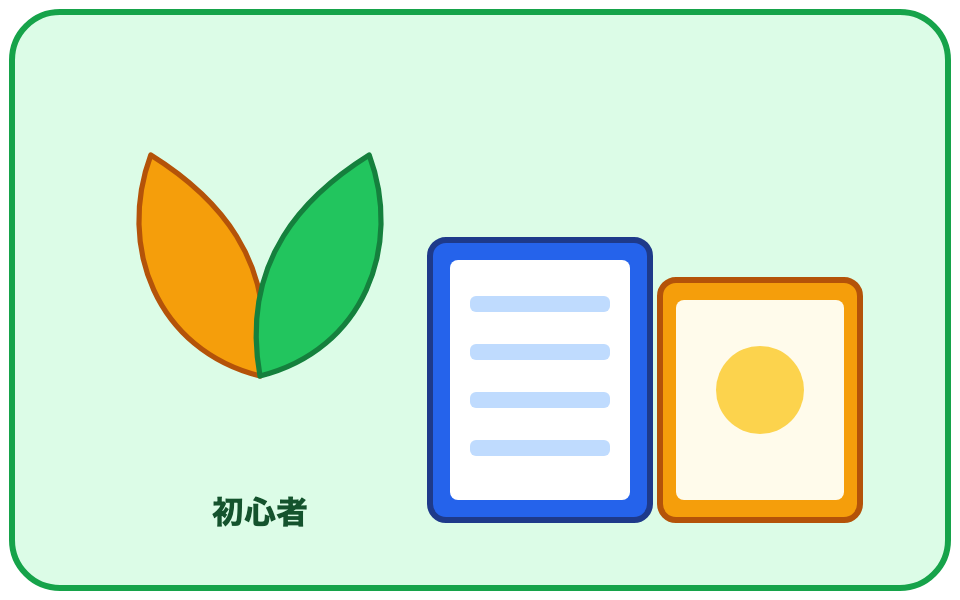 初心者マークと本のイラスト